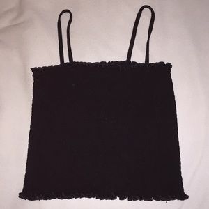 Brandy Melville black tube smocked top